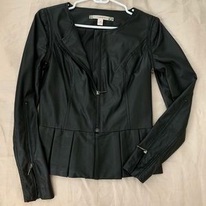 Chelsea & Violet Faux Leather Peplum Vest & Jacket